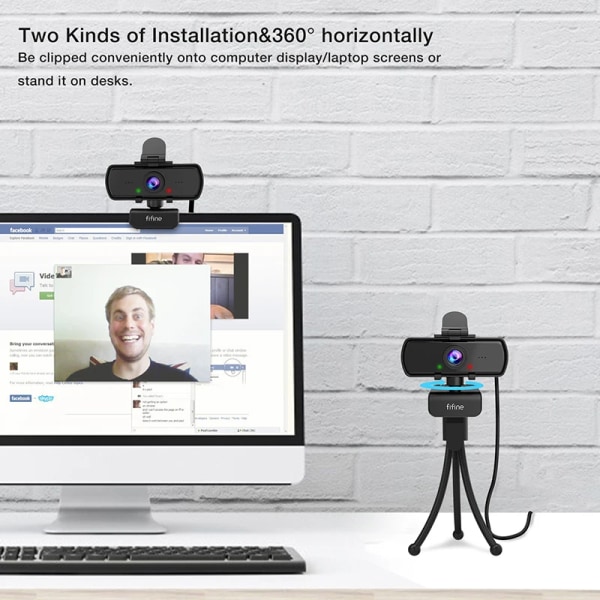 Høj kvalitet 1440p Fuld HD PC Webcam med mikrofon, stativ, til USB Desktop & Laptop,Live Streaming Webcam til video opkald-K420