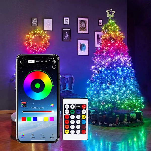 10M Fairy Light Smart Christmas LED Garland Remote Bluetooth APP Ohjaus