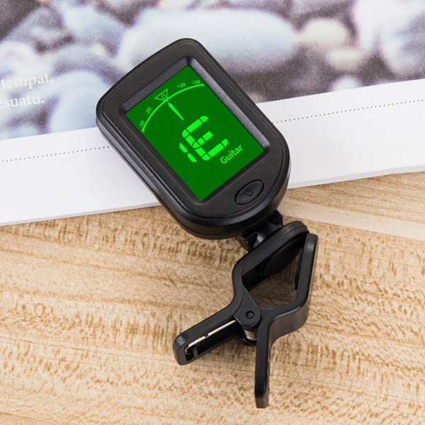 Elektronisk clip-on digital gitarr tuner 360 grader roterbar lcd display