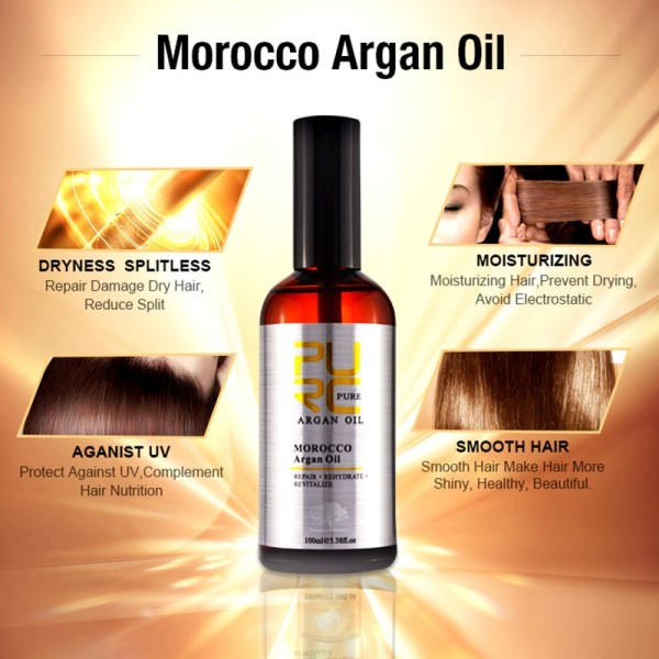 Argan olie hår behandling udjævning blødt reparation frizz tørt skadet hår pleje