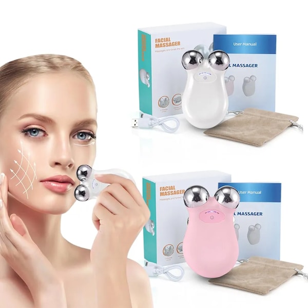 Genopladelig Ansigt Massager 5 Gears Elektrisk Mikrostrøm 3D EMS Opstramning