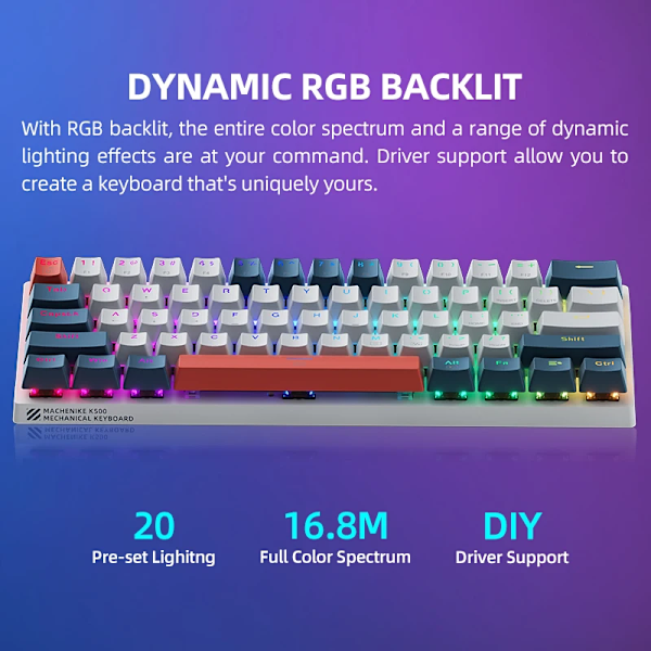 Mini Mekanisk Keyboard 60% Form Factor 61Keys Gaming Keyboard