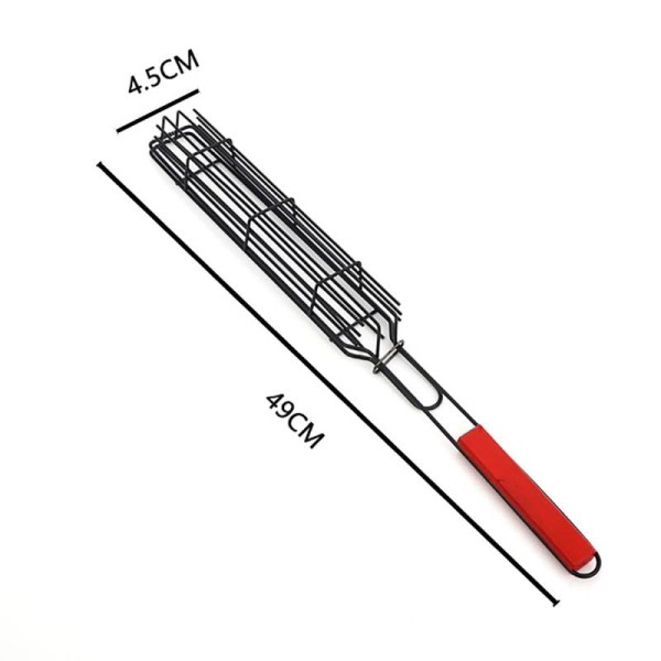 4 stk/sett  Bærbar BBQ Grilling kurv rustfritt stål nonstick grill grill kurv