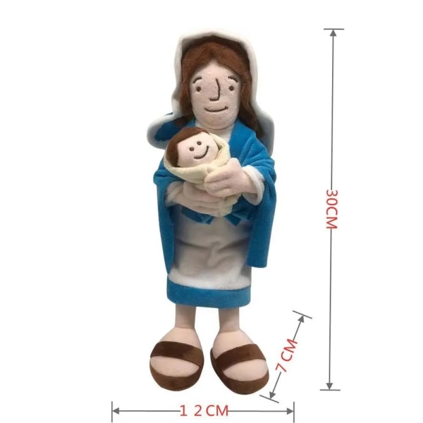 Jesus Jungfru Mary Plysch Toy Kristus Religiös Plushie Figur Barn Utbildnings Fyld Doll Mjuk Figur