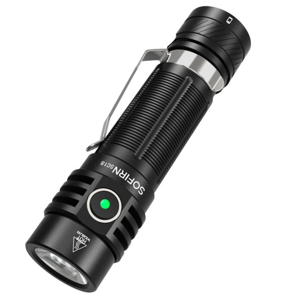 Ficklampa USB C Uppladdningsbar LED Ficklampa TIR Optik Lins Lantern med Ström indikator