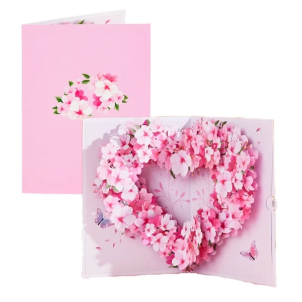 Kolibri rose hilsen kort pop-up blomster håndlavet postkort bryllup indretning kort