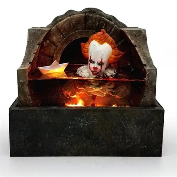 Horror Film Skulptur Oplyst 3D Model Harpiks Håndværk Hjem Fest Dekor Statue Figur