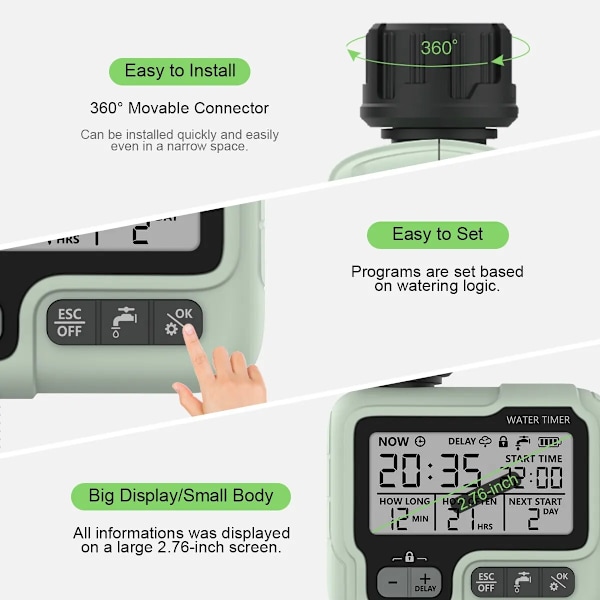 Automatisk vatten timer trädgård digital bevattning maskin intelligent sprinkler används utomhus för spara vatten&Time