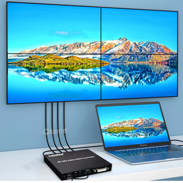 4K 30hz 2x2 DVI HDMI Video Wall Controller Multi-screen Splicing Box