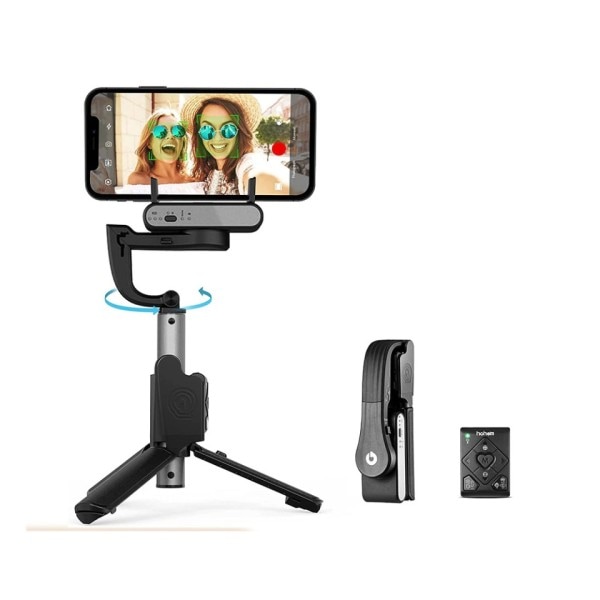 Handhållen Gimbal Stabilisator Telefon Selfie Stick Förlängning Stång Justerbart Stativ med Fjärrkontroll Kontroll