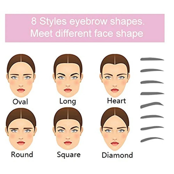 8 I 1 Genanvendelig Øjenbryn Stencil Skønhed Makeup Bryn Stempel Skabelon Øjenbryn Shape Set