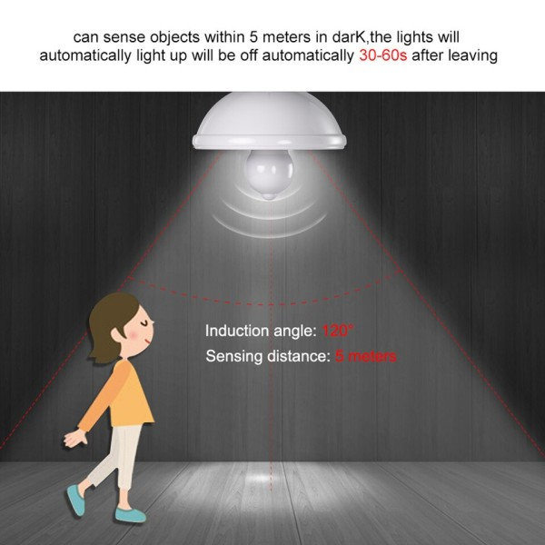 12W PIR Motion Sensor Lys Pære Ampul LED E27 IP42 Udendørs Belysning Væg Lampe
