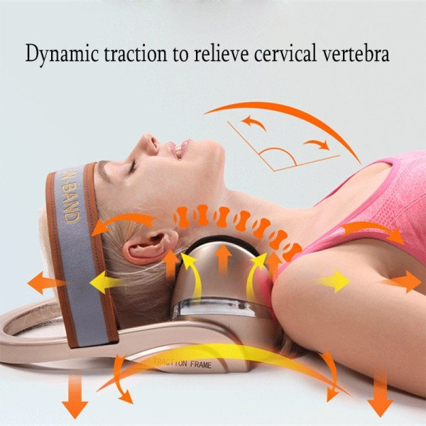 Nacke Massager Elektrisk Krockkudde Infraröd Värme Vibration Cervikal Stretche ryggrad axel stöd