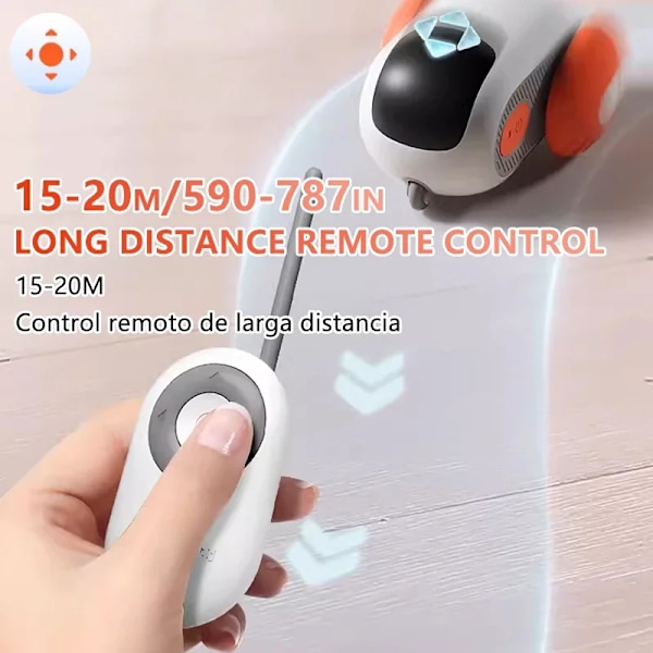 Smart katt leke bil interaktiv katt lekeball automatisk rullende fjernkontroll lekebil