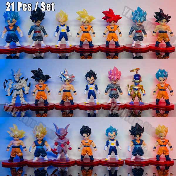 Anime Figur Sønn Gohan Vegeta Broly Piccolo Majin Buu Set Action Figurine