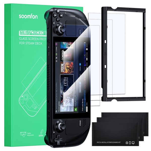 3 Pack Steam Däck Skärm Protector Hårdhet Härdad Anti-Scratch Ultra HD Glas Skydds Skärm kit