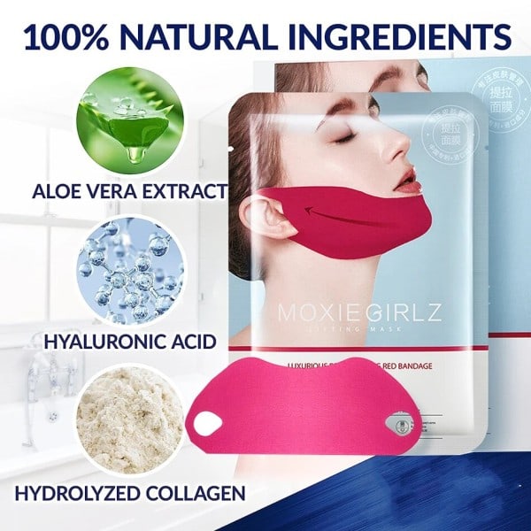 5 bitar V-line Ansikte Banning Mask Dubbel Haka Puffig Lifting Firming Bandage Masker