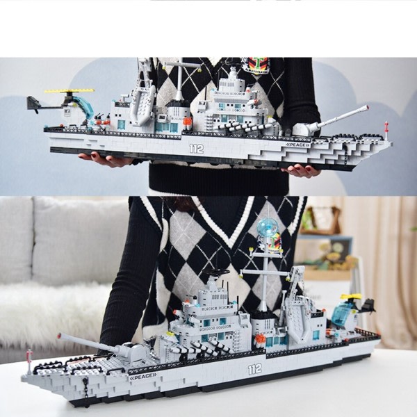 Militär Flygplan Vapen Krigsskepp Byggnadsblock Armé Fartyg Robot Plan Set tegelstenar Stad Byggnad Leksaker
