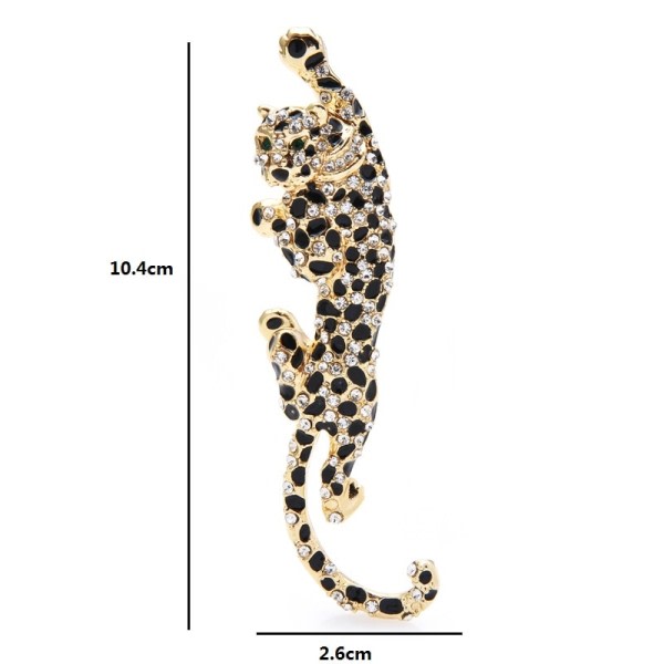 Klatring Leopard Sølje Nåler For Kvinner Og Menn Emalje Dyr Søljer Luksus Smykker