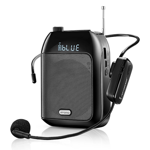 Bluetooth UHF trådlös röst förstärkare bärbar för undervisning föreläsning tur guide kampanj u-disk megafon mikrofon högtalare