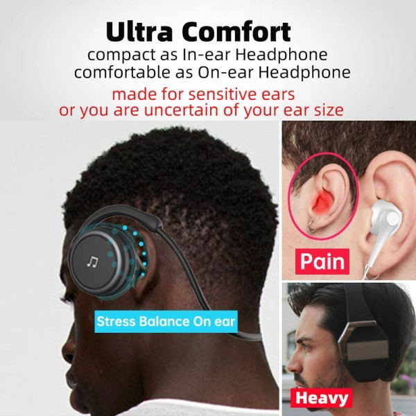 Bluetooth 5.0 Hodetelefoner Sport Løping Trådløs Øretelefoner komfortable 12 timer musikk Bærbar Bluetooth Headset