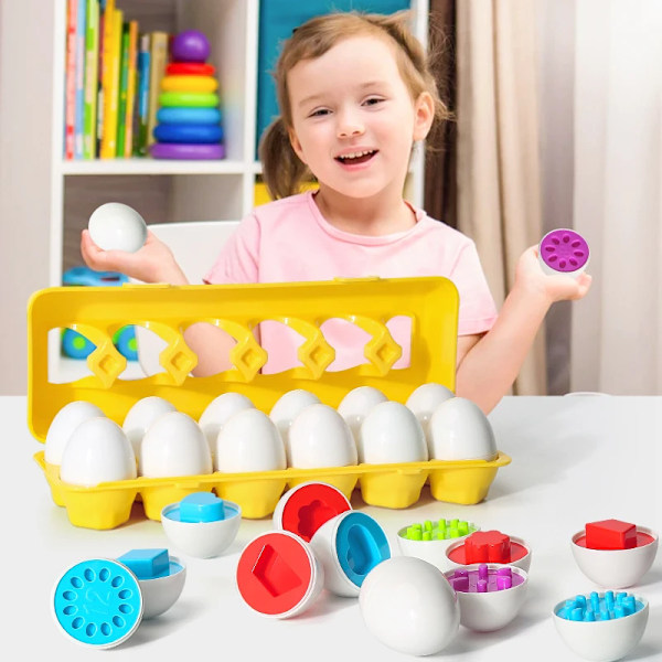 Bästa kvalitet Ägg Skruvar 3D Pussel Montessori Lärande Utbildning Matte leksaker Barn Shape Match Smart Spel