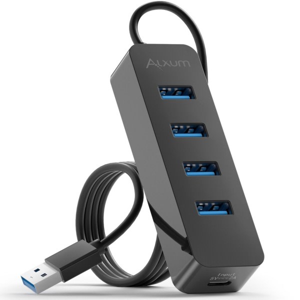 USB 3.0 HUB 5Gbps Hög Speed 4 Portar USB Splitter med Typ C Laddning Port USB Extension Hub