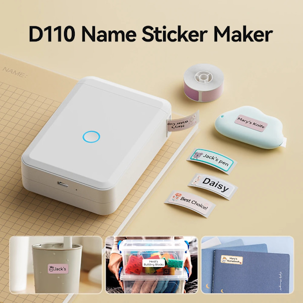 Mini Thermal Label Printer Portable Paper Maker Wireless Sticker Machine