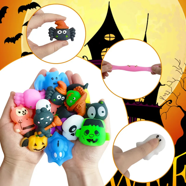200 biter Halloween Squeeze Leker Set TPR Stress Lettelse Angst for Barn 8-12 Halloween Fest Angst Leker