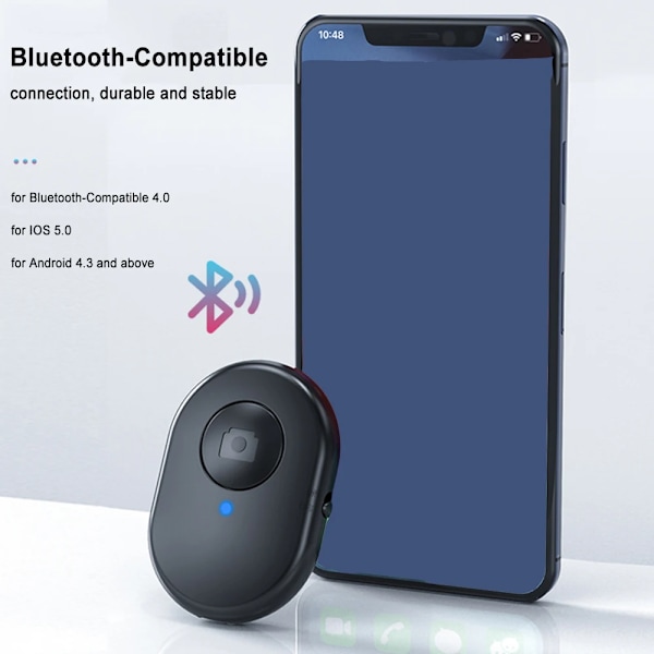 Mini Bærbar Bluetooth-kompatibel Fjernbetjening Kontrol Trådløs Selfie Shutter Control