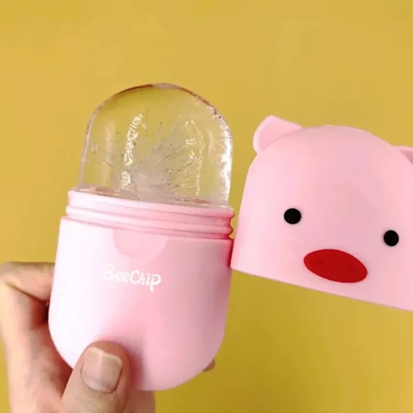 Pink Ideel Ansigt Behandling Øjen Massager Silicone Ansigtsbehandling Is Massage Roller