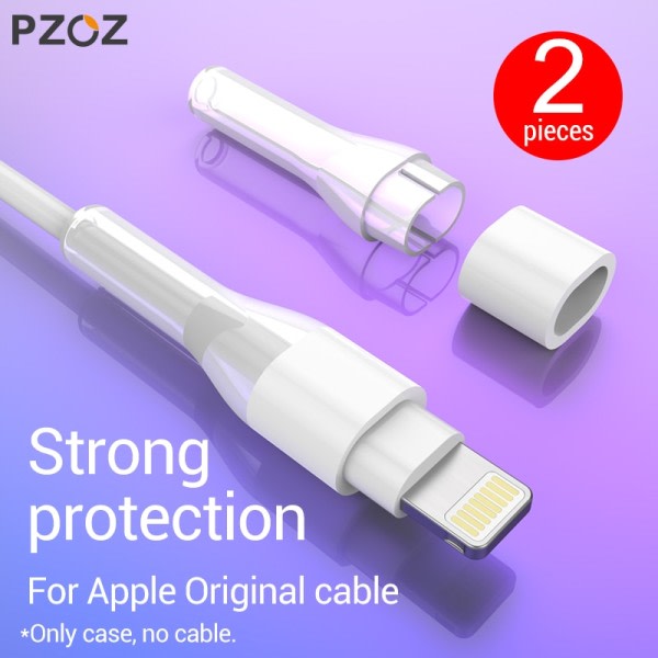 PZOZ 2stk kabel beskytter for iPad iPhone lader USB typeC Original kabel for iPhone 11 8 7 6s plus 5 kabel beskyttelse surround