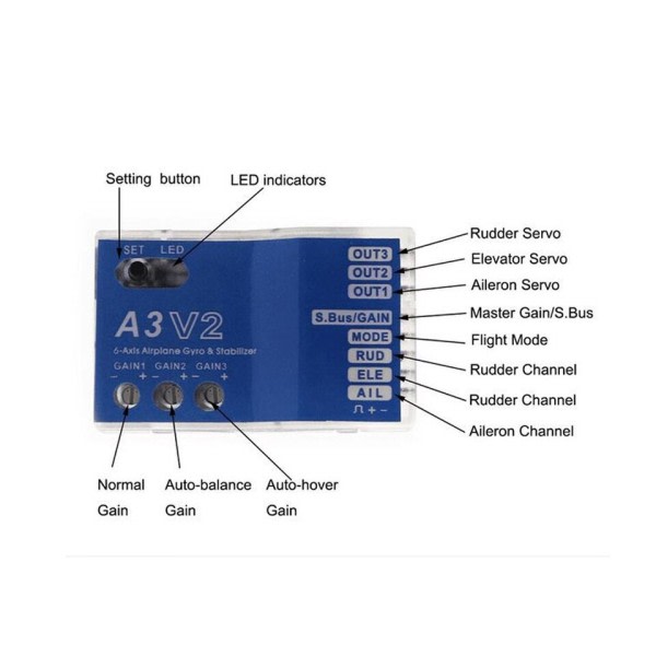 Aeroplane Fly Controller Stabilisator til RC Fly Fixed wing Copter