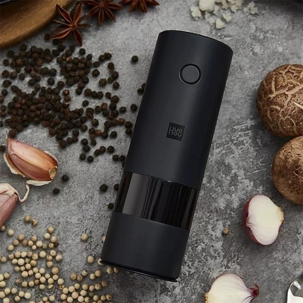 Elektrisk Kvarn Automatisk Kvarn Peppar Och Salt  LED Ljus 5 Modes Peper Krydda Grain Pulverizer