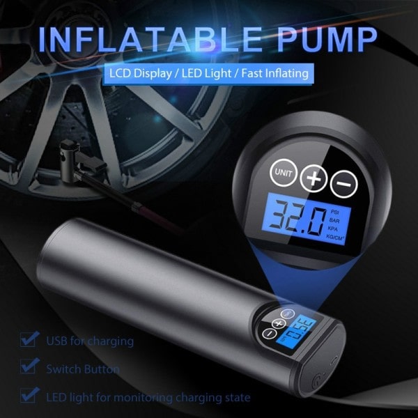 Ladattava ilma pumppu  rengas täyttö johdoton kannettava kompressori digitaalinen auto rengas pumppu