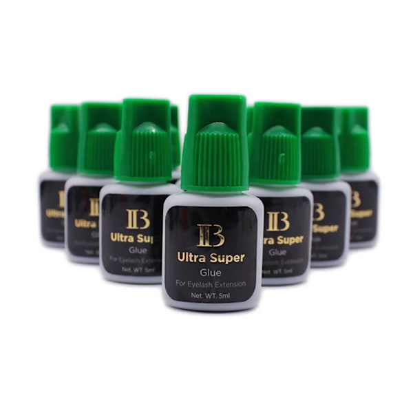 2 flasker IB Ultra Super Lim Individuel Hurtig Tørrende Øjenvipper Extensions Lim Grøn Cap 5ml Korea Klæbende Sort Skønhedsværktøj