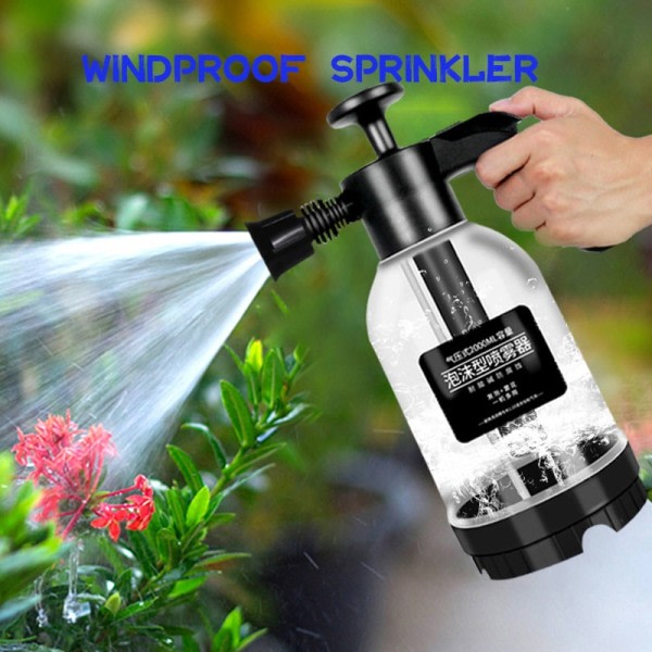 2L Hand Pump Skum Sprayer med 3 Typer munstycke Hand Pneumatisk Skum Kanon Snö Skum Biltvätt Spray Flaska