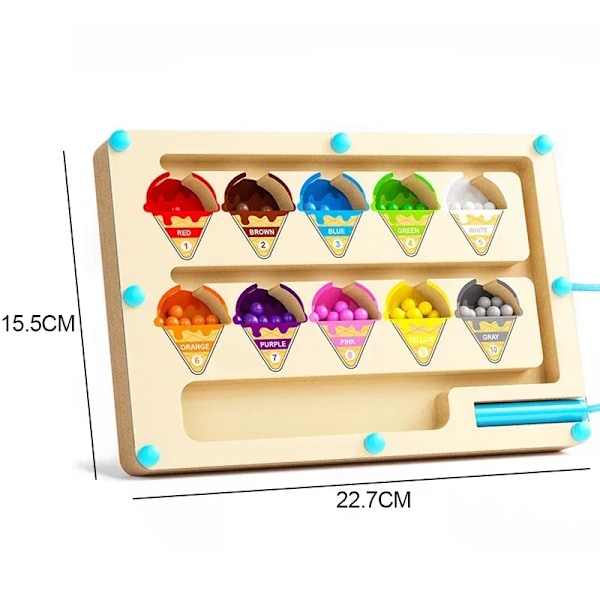 Montessori Magnetisk Färg Sortering Spel Maze Board