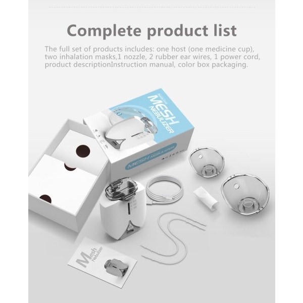 Mini Mesh Nebulizer Håndholdt bærbar Inhaler Automizer stille Ultralyd inalador nebulisator
