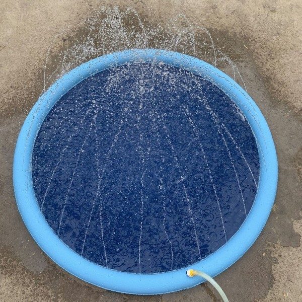 150*150cm Kjæledyr Sprinkler Pad Leke Kjøling Matte Svømmebasseng Oppblåsbar Vann Spray Pad Matte Kar
