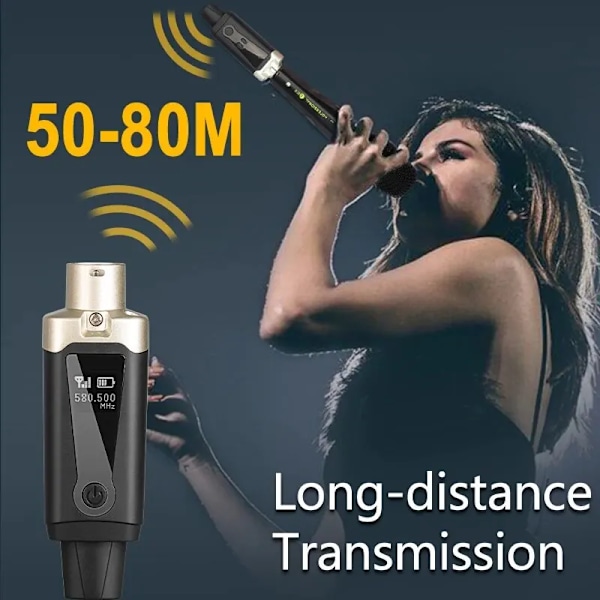 Trådløst mikrofon system XLR mikrofon konverter adapter UHF automatisk sender oppsett