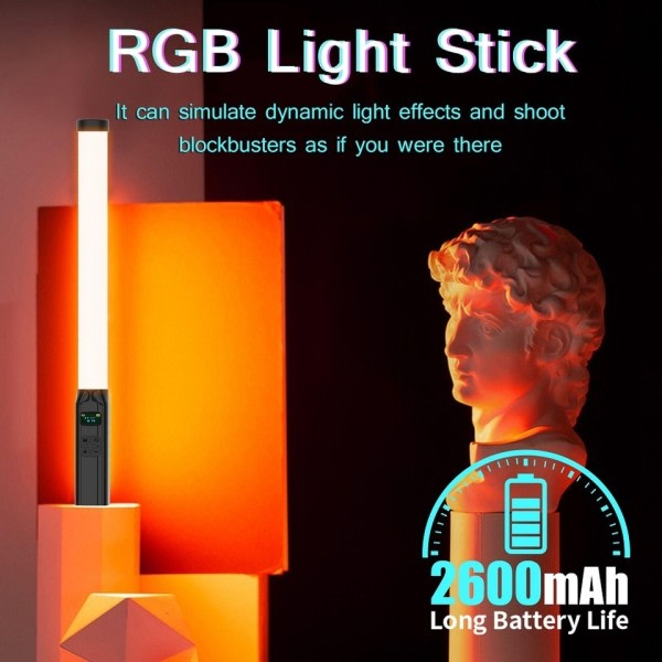 Håndholdt RGB Fargerik Video Stick Lys 50CM LED Lys Wand CRI 95+ 2500K-9000K Fotografi Studio Lampe Fotografisk Belysning
