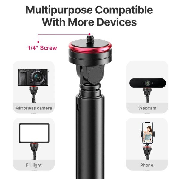 MT-54 Metal Bærbar Lys Stativ med Telefon holder Mount Stativ Monopod til Led Video Light