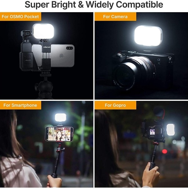 Ultra Mini Rechargeable LED Video Light Justerbar Vlog Light