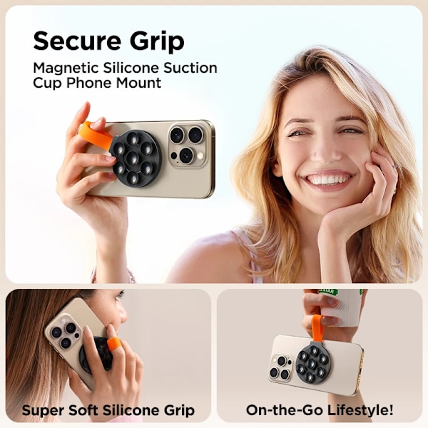 Magnetisk Sugekop Telefon Mount Silicone Suge Telefon etui