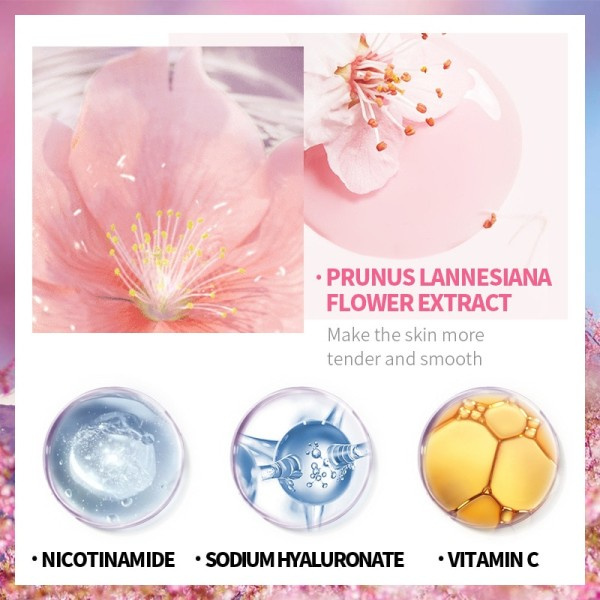 8 st Sakura Ansikte Hudvård Set Fuktgivande Närande Serum Lugnande Vitande Reparerande Anti-rynk Skönhet