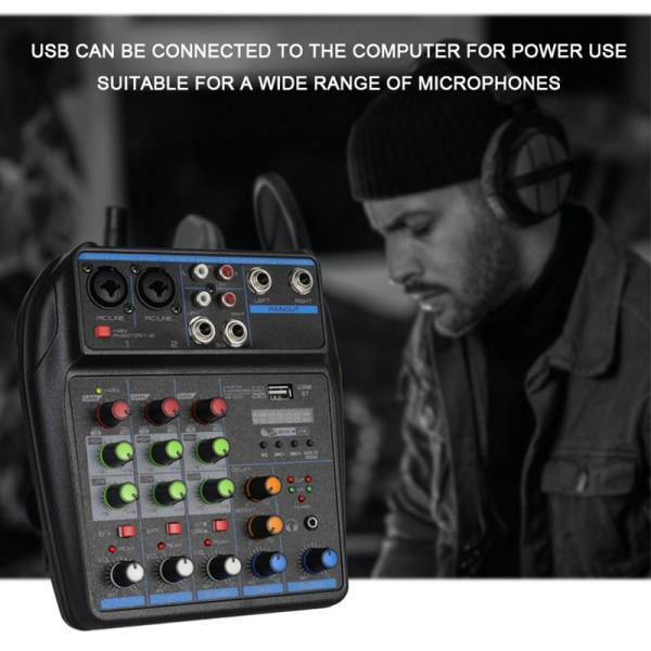 4 kanava mikseri DJ miksaus konsoli Bluetooth USB mikseri ääni