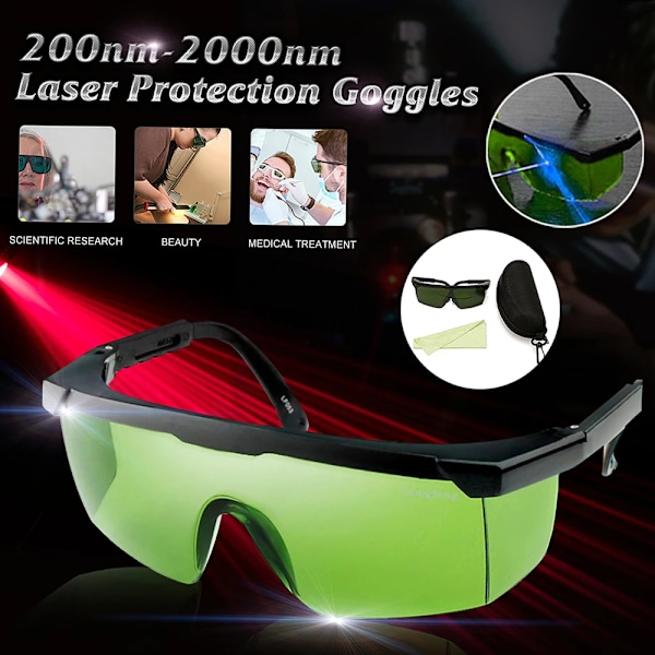 Laser Suoja Suojalasit 200nm-2000nm Laser Turva lasit IPL-2 OD+4 Tyylikäs suojalasit