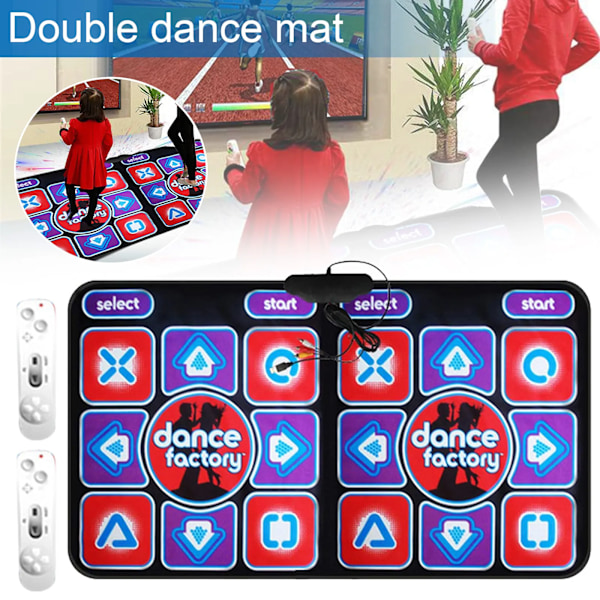 Dobbel Dancing Mat Dobbel Bruker Kablet Dance Mat Musikk Spill Matte Sklisikre med 2 Fjernkontroll Multi-Function For PC TV
