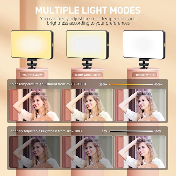 LED Selfie Light Phone Fill Light 120 LED 3000mAh Rechargeable Portable Video Light for Tiktok Vlog Video Conference Selfie